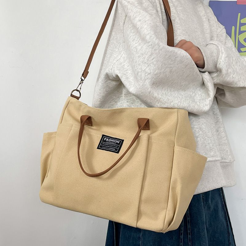 Women Bags For Work - Большая холщовая сумка-тоут для женщин, минималистичная
