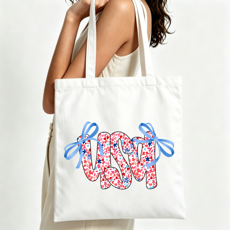 Women Bags Usa - Холщовая сумка-тоут с принтом в стиле