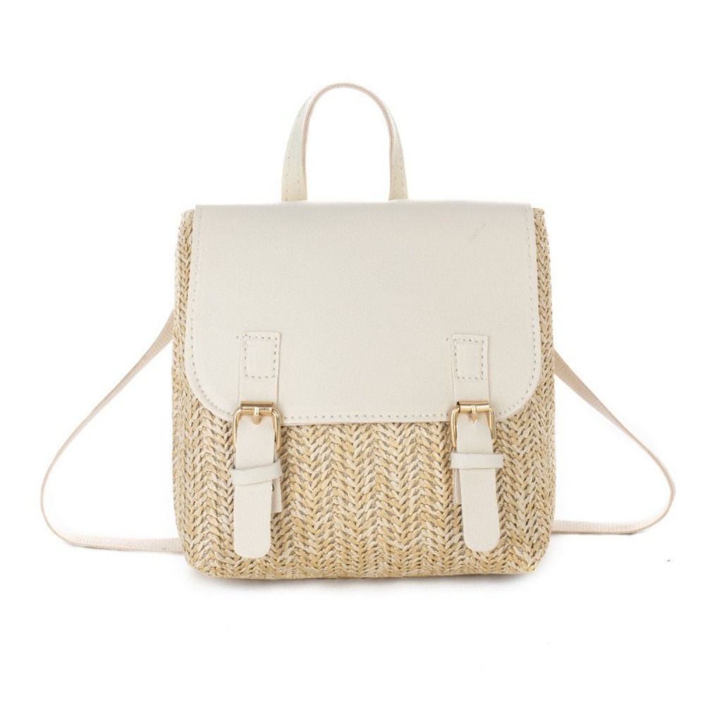 Woven Straw Bag - Универсальная сумка из искусственной кожи и