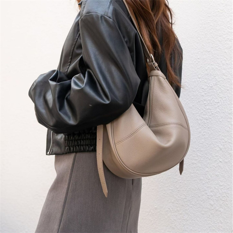 Women Bags For Work - Сумка-хобо BURMINSA из натуральной кожи для