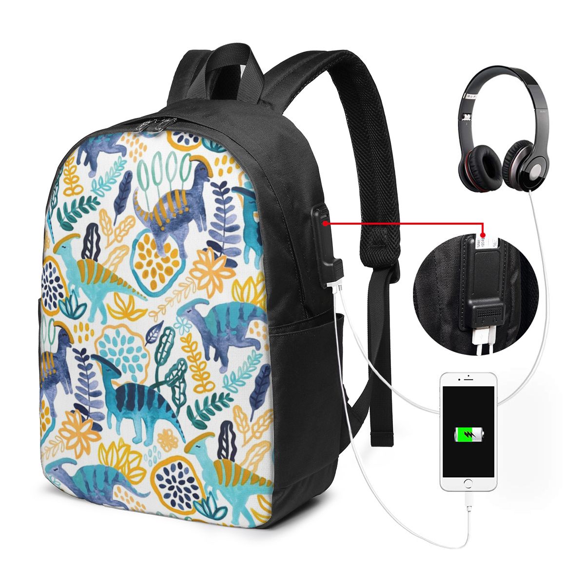 Women'S Bags - Рюкзак Gouache Parasaurolophuses, дорожная сумка для