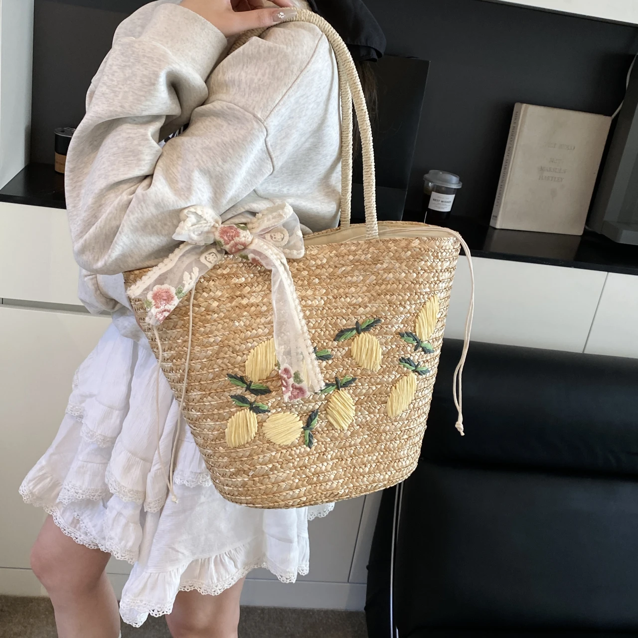 Пляжная сумка через плечо боль – обзор и цена Woven Straw Bag