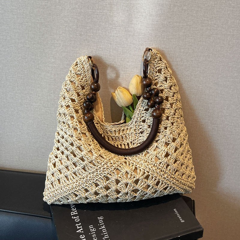Пляжная сумка-тоут из соломы с – обзор и цена Woven Straw Bag