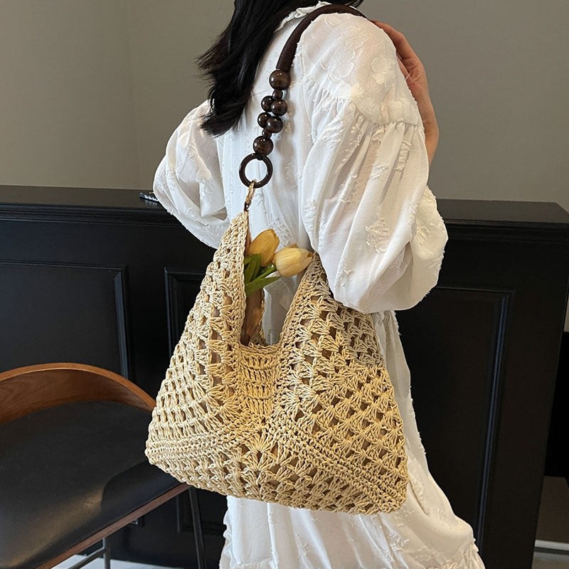 Пляжная сумка-тоут из соломы с – обзор и цена Woven Straw Bag