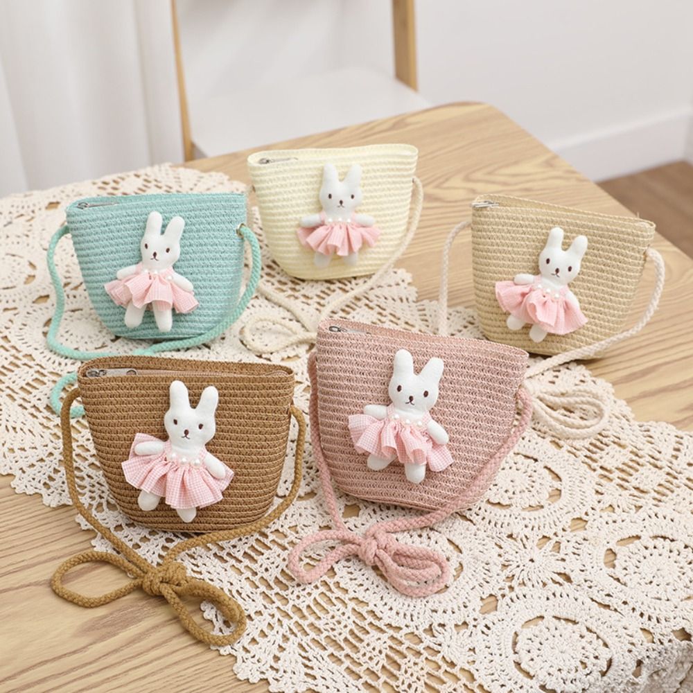 Милая мультяшная сумка-зайчик  – обзор и цена Woven Straw Bag